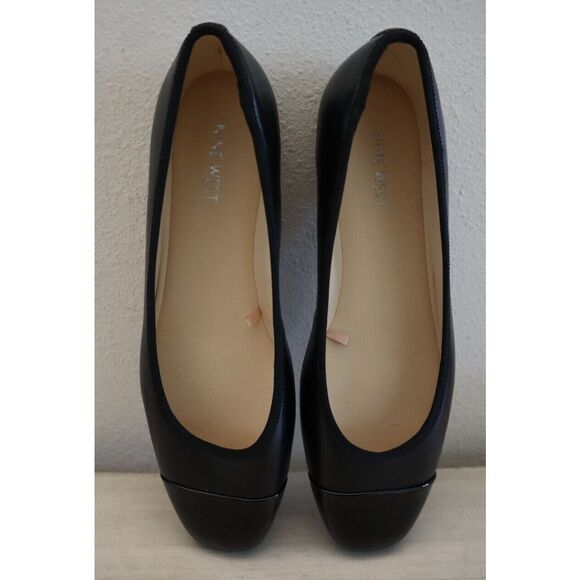 Nine West Women Sz 10M Black Teland Slip-On Cap Toe Ballet Flats - Picture 2 of 8